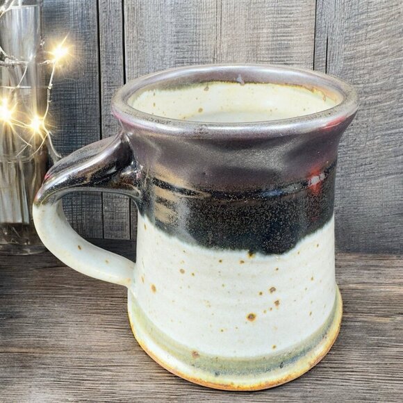 Hand Made Stoneware Pottery Coffee Mug Cup Artist Signed Mug Speckled Glaze VTG - Picture 2 of 12